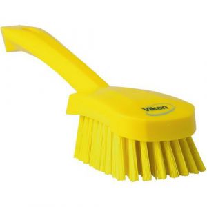 Vikan Hygiene 4192-6 Washing brush,short handle, yellow, stiff, 270mm /10