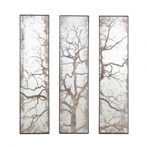 Emde Miroir triptyque imprimé arbre 30x120cm