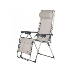 Image de Chalet et Jardin Chalet&jardin - Fauteuil de détente d'extérieur pliant et pivotant Movida en aluminium - Taupe