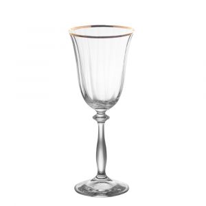 Table passion Boîte de 6 verres à pied Angela filet or 25 cl