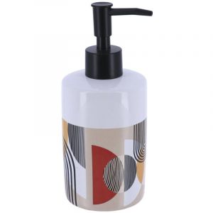 Tendance Distributeur à Savon ou lotion en céramique 320 ml déco Trendy Jaune et Terracotta