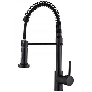Ideko Robinet de cuisine 2 jets de douchette multi fonction pro rotation a 360 degres moderne noir