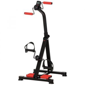 Homcom Vélo dentraînement pour la rééducation des bras et des jambes - hauteur et largeur réglable - LCD - masseurs - noir