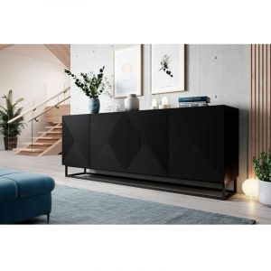 Bobochic Buffet Buffet 4 portes 200 cm alice pieds en métal Noir - Noir