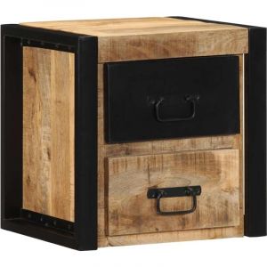 VidaXL Table de chevet 40x35x40 cm bois massif de manguier brut