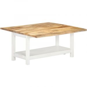 Image de VidaXL Table basse extensible Blanc 90x(45-90)x45 cm Bois de manguier