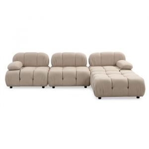 Menzzo Canapé design modulable et transformable Hollywood Velours Beige