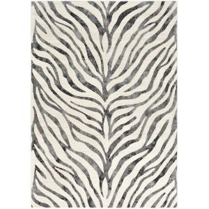 Tapis Zébré Bohème - Anthracite et Beige - 120x170cm