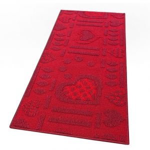 Emmevi Clelia - Tapis de cuisine antidérapant - 3D - Lavable moderne - Différentes dimensions - 50 x 110 cm - Bordeaux