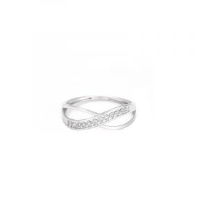 Diamanta - Bague Liée Diamants 0.02 ct or blanc