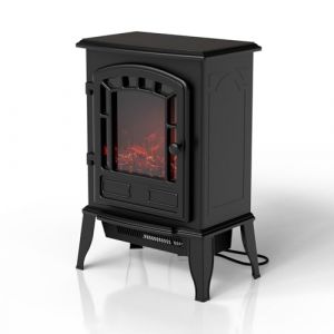 Foyer &eacute;lectrique - Effet de flamme inclus - Noir