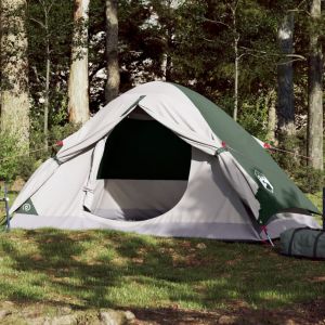 VidaXL Tente de camping &agrave; d&ocirc;me 2 personne vert imperm&eacute;able