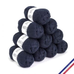 Image de Pelotes de laine - Berg&egrave;re de France - Barisienne - 100% acrylique - Couleur Amiral - Lot de 10 pelotes