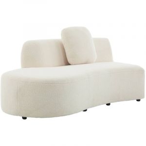 Sweeek - Canapé virgule organique gauche 2-3 places bouclette blanche l 171 x p 93 x h 68cm - Wave