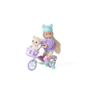 Simba Toys Evi Love Vélo Nounours - Mini Poupée de 12 cms en Balade - 3 Accessoires Inclus - A Partir de 3 Ans