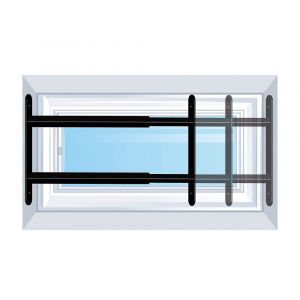 Afbat Grille defense extensible 2 barreaux 48 a 90cm noire