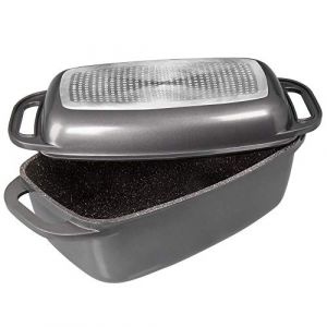 Stoneline Cocotte Rectangle Xxl Avec Couvercle En Fonte