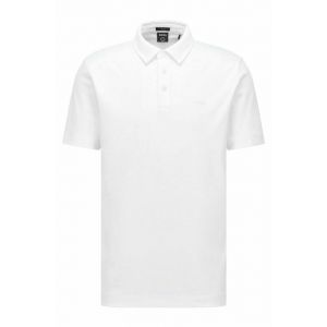 Boss Effect Polo Slim Fit en coton biologique à logo imprimé modèle Palosh Blanc - Couleur Blanc - Taille S