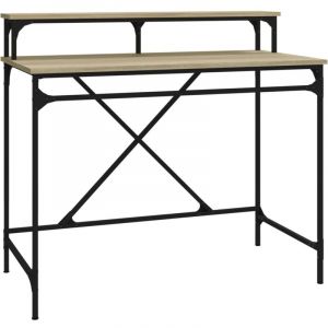 VidaXL Bureau chêne sonoma 100x50x90 cm bois d'ingénierie et fer 826700