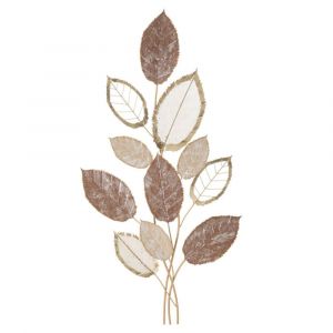 Déco murale feuilles en métal multicolore 66x5x116,8 cm