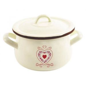 Orion Casserole &eacute;maill&eacute;e - Tonca - 16 cm - 23 L - Beige - Compatible induction