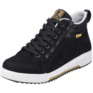 Baskets montantes FEMME Rieker R- Evolution en cuir noires et à lacets plats et zip