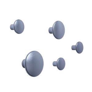 Muuto Patère The Dots Métal / Set de 5 bleu clair en métal