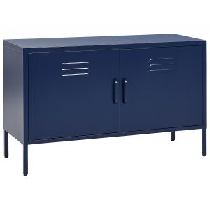 Beliani Buffet en métal bleu marin 2 portes