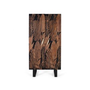 Decoration D ’ Autrefois - Armoire Bois Fer Marron 90x55x180cm