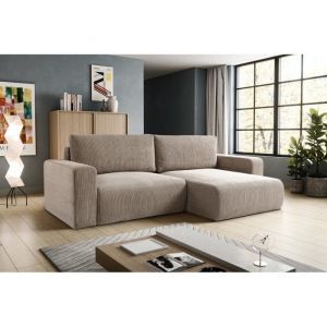 Meublesline Canapé d’angle convertible GAYAO L taupe