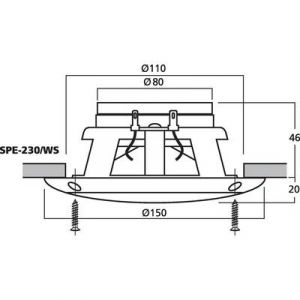 Monacor SPE-230/WS - Haut-parleur encastrable 50 W