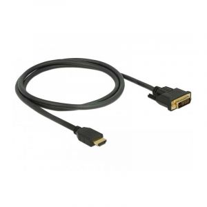 Delock 85652 Adaptateur de c&acirc;ble vid&eacute;o 1m HDMI Type A (Standard) DVI Noir - Adaptateurs de c&acirc;ble vid&eacute;o (1m, HDMI Type A (Standard), DVI, M&acirc;le,