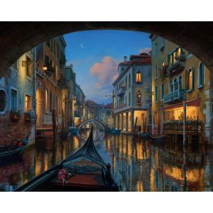 Figured'Art Peinture par Numéro Adulte Visite du canal de Venise - Activité Manuelle Kit de Loisir Créatif DIY Numéro d'Art Complet - 40x50cm sans châssis en bois