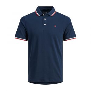 Jack & Jones Polo Grande Taille Paulos 5XL Navy Blue / Red / White