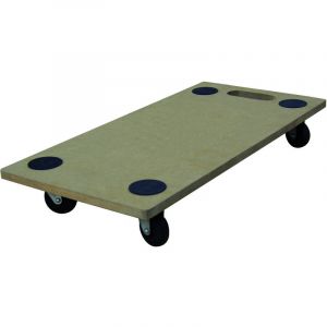 Pack and Move - Lot 4 chariots de transport pour déménagement - 150 KG max - 60 x 30 x 10 cm - Support roulette - Métal et MDF