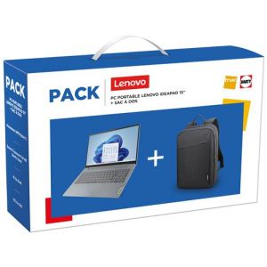 Lenovo Pack IdeaPad Slim 3 15ABR8 15,6" AMD Ryzen 5 16 Go RAM 512 Go SSD Gris + Sac à dos Noir
