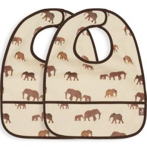 Jollein Lot de 2 Bavoir étanche Savannah MARRON