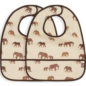 Jollein Lot de 2 Bavoir étanche Savannah MARRON