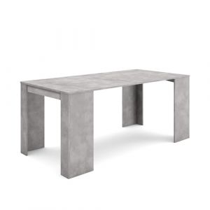 Skraut Home | Table Console Extensible | Console Meuble | 180 | pour 8 Personnes | Table à Manger | Style Moderne | Ciment
