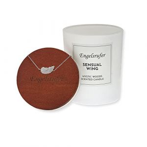 Engelsrufer Bougie parfum&eacute;e 35 heures avec bracelet en acier ailes d'ange ERJC-ERBLILWING