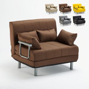 Le Roi du Relax Canapé lit convertible en tissu Deborah Twin, Couleur: Marron