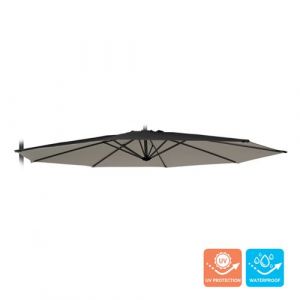 Elios Parasols Toile de remplacement pour tonnelle de jardin octogonale 3x3 bras en al ini Fan Noir