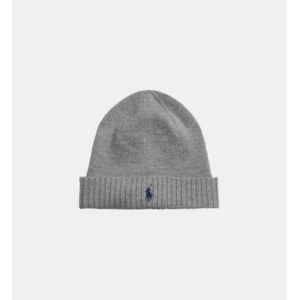 Ralph Lauren Bonnet côtelé uni PP Gris Polo