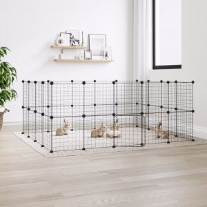 Image de VidaXL Cage animaux de compagnie à 36 panneaux et porte Noir 35x35 cm - N/A