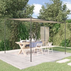 VidaXL Belvédère beige 3x3 m 180 g/m² tissu et acier