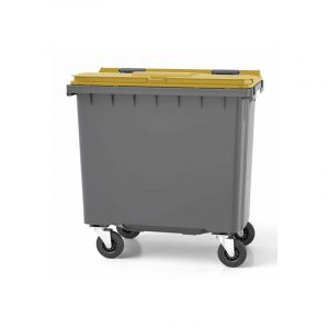Conteneur poubelle 770 litres à préhension frontale - Couleur du couvercle : Jaune Citron - 1268 x 797 x 1302 mm - 210010GAGA/JC