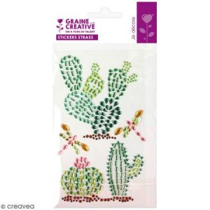 Graine Créative Stickers strass - Cactus - 4 cm