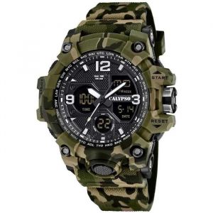 Calypso Montre pour Homme K5855/3 X-trem Bo&icirc;tier en Caoutchouc Multi Bracelet en Caoutchouc Vert
