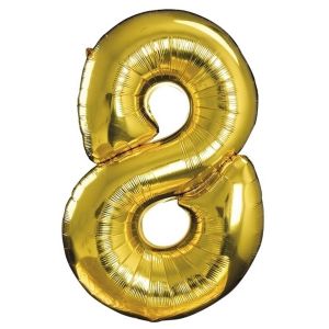 Ruedelafete Ballon alu mylar 30cm CHIFFRE 8, Or