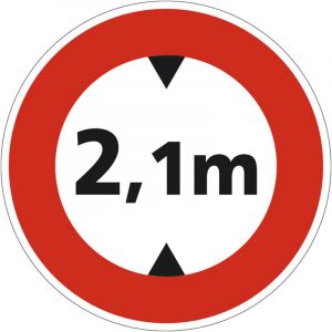 Panneau Acc&egrave;s Interdit aux V&eacute;hicules de Hauteur Sup&eacute;rieure &agrave; 2,1 m B12 &ndash; 450 mm &ndash; Signalisation Ronde S&eacute;curit&eacute; Routi&egrave;re &ndash; Mod&egrave;le Ecolign &ndash; Aluminium